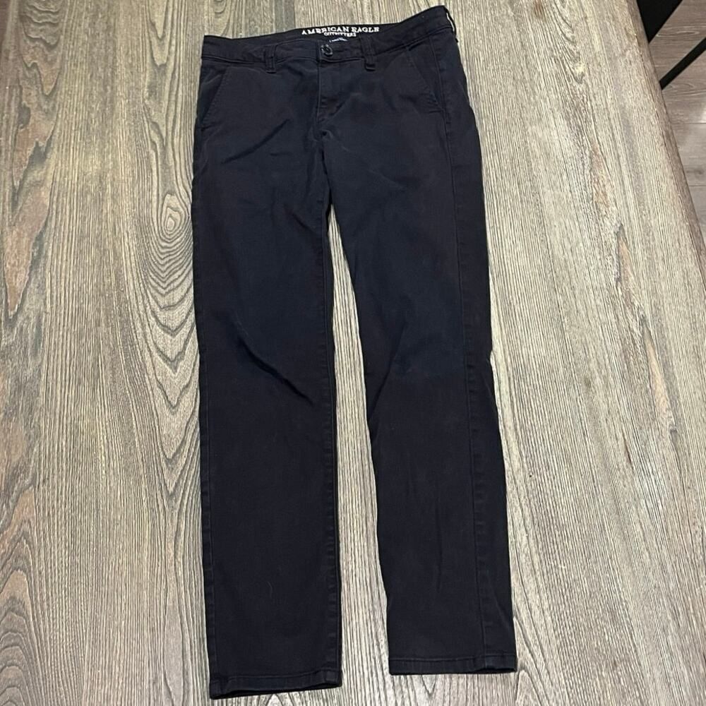 American Eagle Outfitters Womens Skinny Jeans Super Stretch Denim Black Size 8